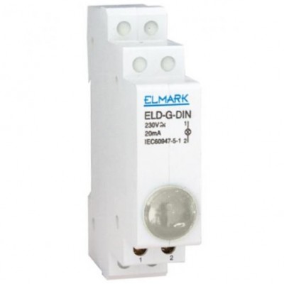 Ενδεικτική Λυχνία Ράγας LED 230V Λευκή ELD-W-DIN 401504
